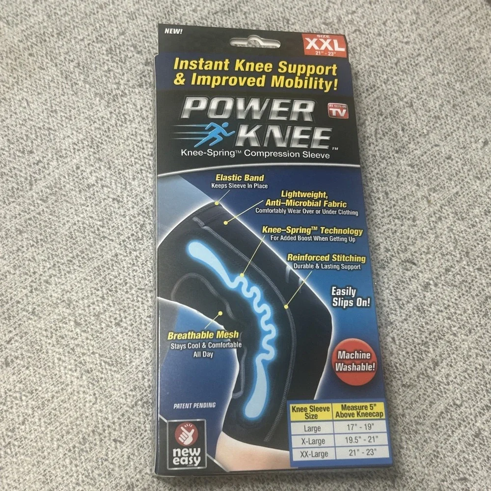 NIB POWER KNEE Knee Spring Compression Sleeve Size XXL Instant Knee Support